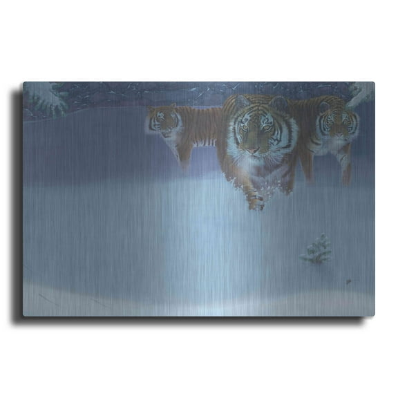 Luxe Metal Art 'Night Hunt' by Durwood Coffey, Metal Wall Art, 24"x16"