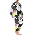 thumbnail image 2 of Masiiu Bluey Print Men's Long-Sleeved Pajama Set, Classic Collar, Button Front, Comfortable Fit, Side Pockets-Large, 2 of 7