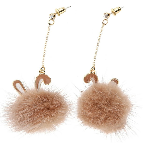 Pom pom dangle clearance earrings
