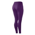 thumbnail image 3 of Compression Leggings for Women Leggings with Pockets High Waisted Workout Yoga Pants Purple L, 3 of 7