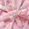 thumbnail image 5 of ATOGUTA Kids Robes for Boys Girls Hooded Bathrobe Unisex Long Sleeve Robes with Belt Wearable Fleece Blanket Boys Girls Flannel Clothes Pink, Size 1T-7, 5 of 5