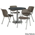 thumbnail image 4 of KFI Studios Mode Round 3.5' Dining Table Set, Brownstone, 4 Medium Oak KOOL Chairs, 4 of 5