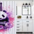 thumbnail image 6 of Funny Cute Panda Shower Curtain for Bathroom with 12Hooks, Polyester Fabric Thick Shower Curtain Washable Waterproof Curtain, 6 of 8