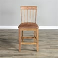 thumbnail image 6 of Home Square 24" Slatback Barstool with Cushion Seat in Rustic Oak - Set of 2, 6 of 8
