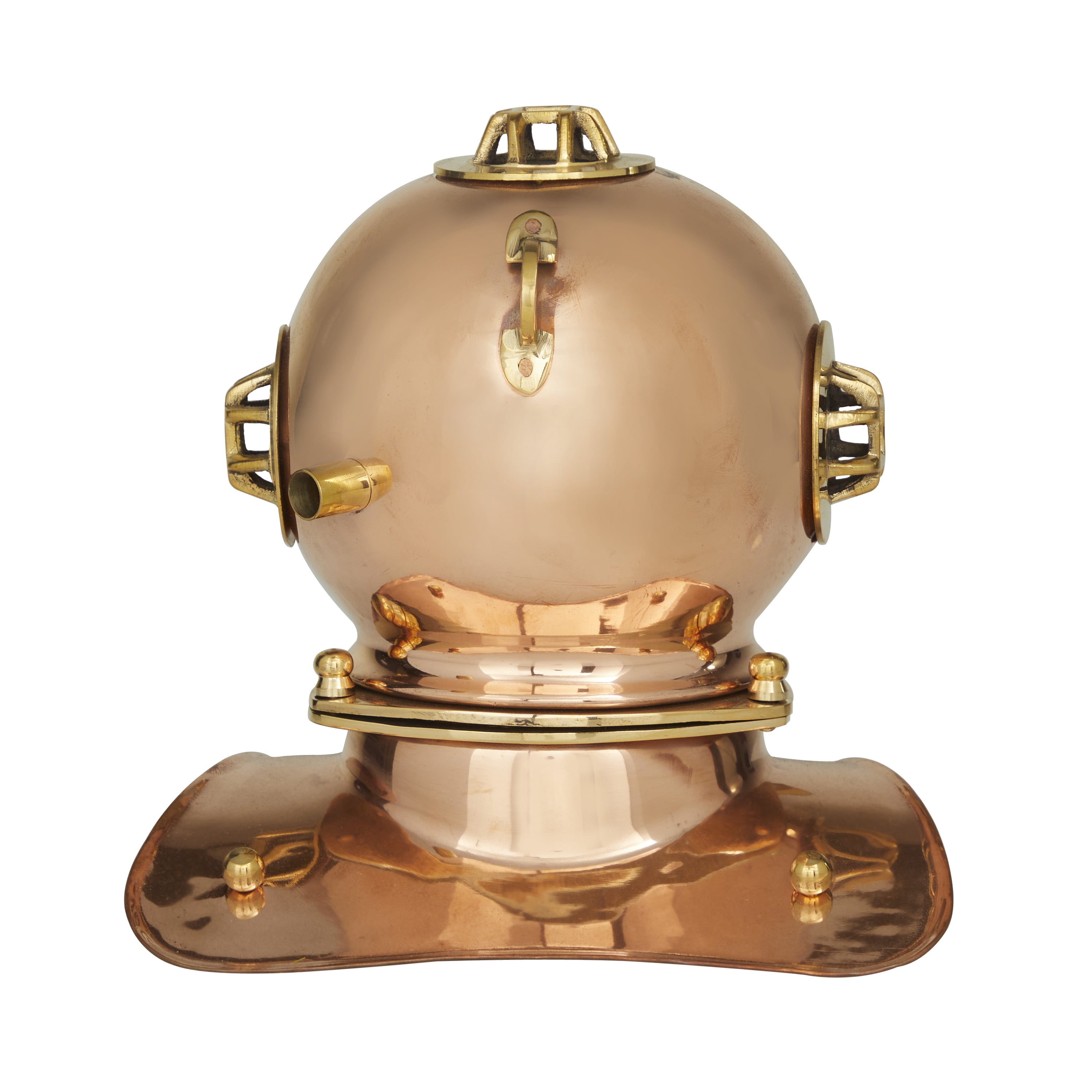 8" Brass Metal Diver Helmet, by DecMode