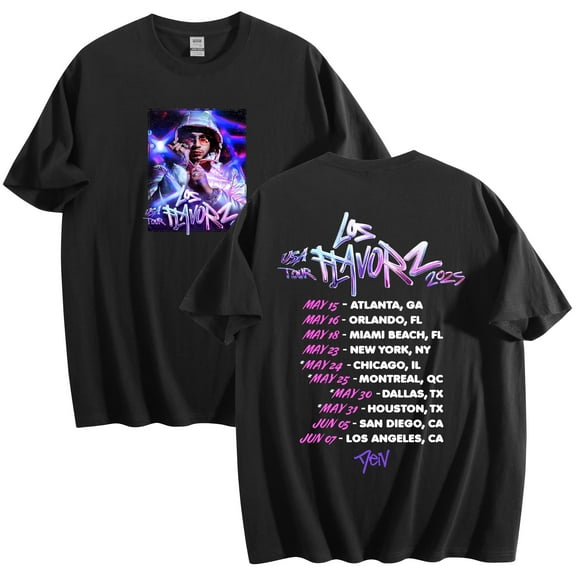 Dei V Los Flavorz USA Tour 2025 Merch Cotton T-Shirt Women Men Crewneck Casual Short Sleeve Tee