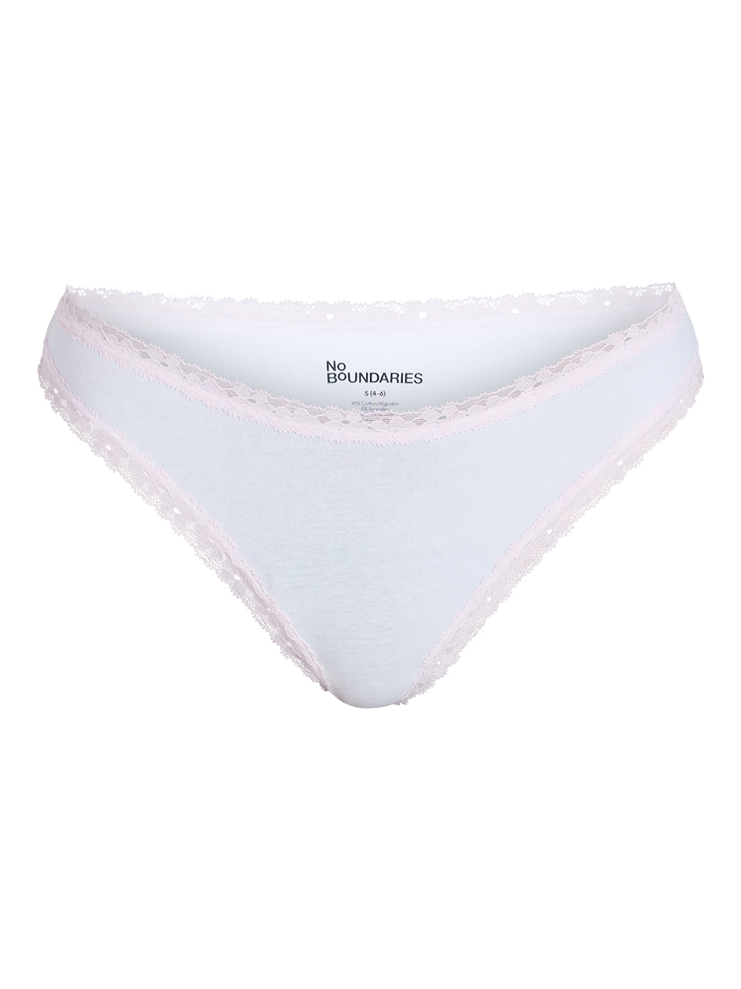 No Boundaries Cotton Lace Hi Cut Bikini Women's and Women's Plus, Sizes XS-XXXL