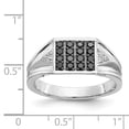 thumbnail image 5 of 14K White Gold Ring Band Men's Diamond Round Black and, Size 5, 5 of 5