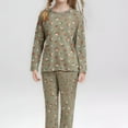 thumbnail image 4 of MIASHUI Ensemble de Pyjama pour Filles Ensemble de Détente à Manches Longues Pyjama à Imprimé Floral, Vert Pâle, 11-14 Ans, 4 of 8