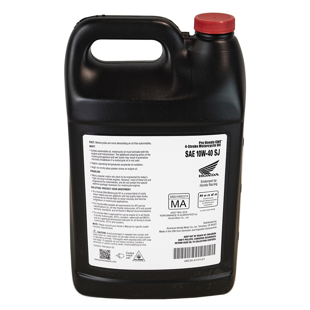 HONDA 08C35-A141L01 Honda Pro GN4 Motor Oil, 10W40, 1 gal