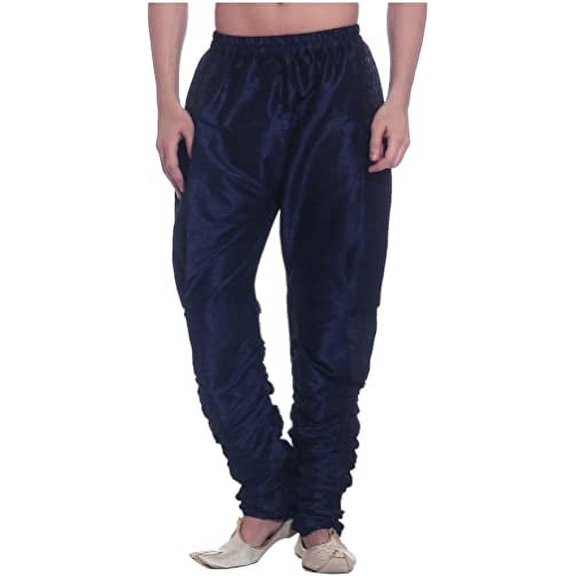Royal Men's Silk Blend Harem Baloon Pants Navy Blue