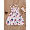 thumbnail image 2 of Sedceaty Kids Girls Spaghetti Strap Dress Star Print Casual Sleeveless Ruched Summer Princess Dress Party Wear, 2 of 8