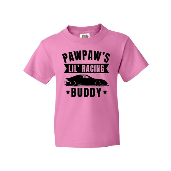 Inktastic Pawpaw's Lil' Racing Buddy with Car Silhouette Youth T-Shirt