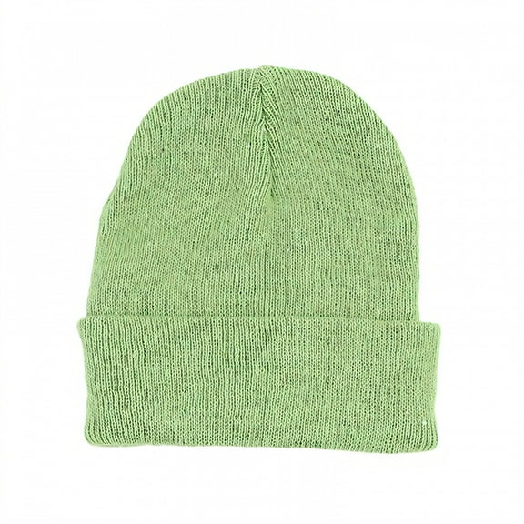 TELOLY Ski Hat,Trendy Ribbed Design Women Beanie,All-Match Winter Look Red Beanie,Green
