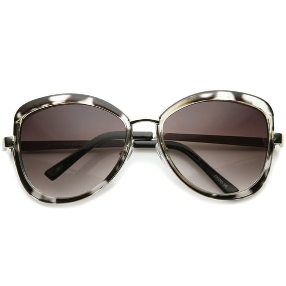 sunglassLA - Glam Bow-Tie Metal Temple Gradient Tinted Lens Oversize Sunglasses - 65mm