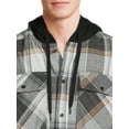 thumbnail image 5 of No Boundaries Men's and Big Men's Long Sleeve Hooded Flannel Shirt, Sizes up to 5X, 5 of 5