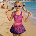 thumbnail image 3 of Tutolipy Starry Night Print Built in Shorts Girls One Piece Swimsuit with Skirt, Cute Comes with Lining Girls Beach Swimsuit for Vacation Summer Size 10-11 Years, 3 of 8