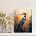 thumbnail image 2 of Qisvanset 12x16 Inch 2D Flat Framed Canvas Art, Blue Heron Lake Bird Tranquil Nature Coastal Marshland Wildlife Wall Art, 2 of 5
