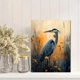thumbnail image 2 of Qisvanset 12x16 Inch 2D Flat Framed Canvas Art, Blue Heron Lake Bird Tranquil Nature Coastal Marshland Wildlife Wall Art, 2 of 5