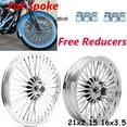 thumbnail image 2 of Chrome 21X2.15 16X3.5 Fat Spoke Wheels Rims Set for Harley Softail Heritage Springer Deuce FXST, 2 of 5