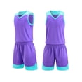 thumbnail image 2 of Maqroz Basketball Jersey Set for Men V Neck Sleeveless Tank Top Mesh Breathable Athletic Shorts Team Uniform Sports Training Two Piece Outfit Size 3-15 Years, 2 of 5