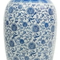 thumbnail image 4 of Oriental Furniture 36" Floral Blue & White Porcelain Tung Chi Vase, 4 of 5