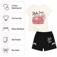 thumbnail image 5 of Real Love Girls Shorts Set Soft Breathable Knitted Short Sleeve Graphic Tees and Shorts 2 Piece, 5 of 7