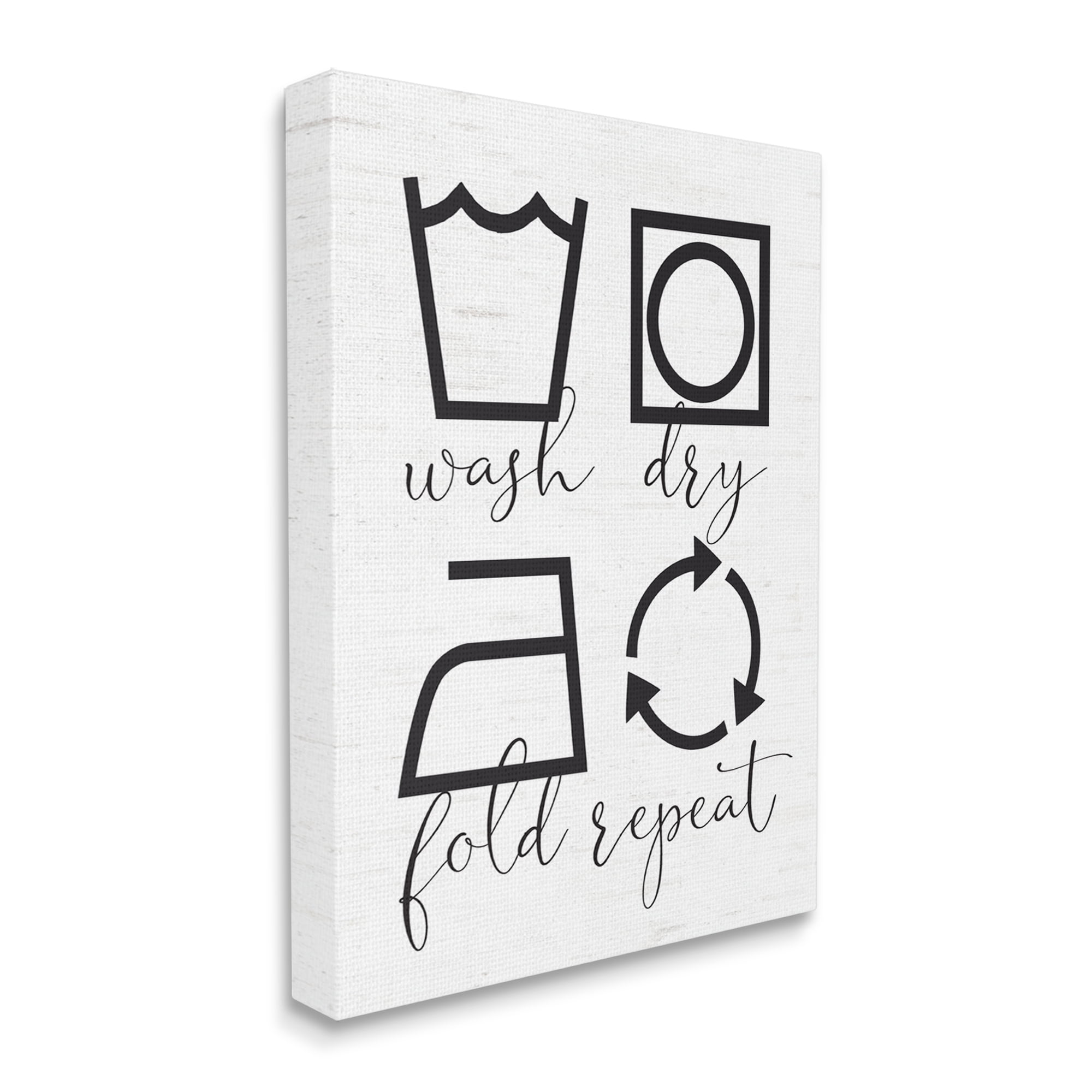 Stupell Industries Helpful Laundry Symbol Calligraphy Guide Chart Graphic Art Gallery Wrapped Canvas Print Wall Art, Design by Lettered and Lined