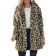 thumbnail image 5 of Fshiont Leopard Print Faux Fur Coat Women Plus Size Lightweight Jacket Cheetah Print Fleece Winter Jackets Elegant Partywear Dark Gray L, 5 of 5