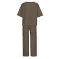 thumbnail image 6 of DHFJKG Womens 2 Piece Outfits Summer Short Sleeve Basic Tee Straight Leg Pants Solid Color Matching Sets For Women Versatile Outfit, 6 of 8