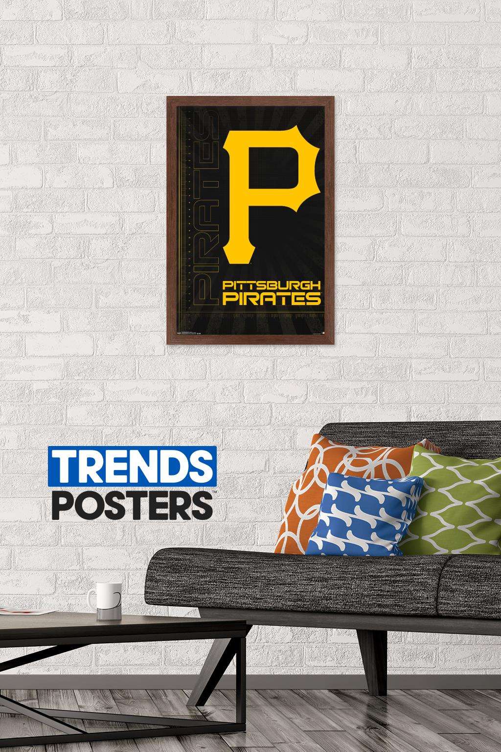 MLB Pittsburgh Pirates - Logo 16 Wall Poster, 14.725" x 22.375", Framed