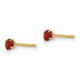 thumbnail image 2 of Auriga 14k Yellow Gold Garnet Stud Earrings for Women(L-3mm, W-3mm), 2 of 6