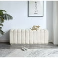 thumbnail image 5 of DeeHome Modern Dining Room Living Room Teddy Fabric Bench End of Bed Stool with Safety Hinge for Bedroom, Living Room, Entryway, White teddy., 5 of 9