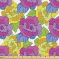 thumbnail image 1 of Floral Upholstery Fabric by the Yard, Illustration of Blossoming Abstract Funky Wild Petals Flowers Art, Decorative Fabric for DIY and Home Accents, Hot Pink and Multicolor by Ambesonne, 1 of 5