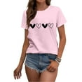 thumbnail image 5 of clearance!Outfmvch Tshirts for couple shirts for women Love Heart Grahic Valentine's Day Crew Neck Graphic Couple Tops Valentine's Day shirt shirts for women graphic t-shirts Pink 1 3XL, 5 of 6