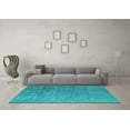 thumbnail image 3 of Ahgly Company Machine Washable Indoor Rectangle Oriental Turquoise Blue Industrial Area Rugs, 6' x 9', 3 of 4