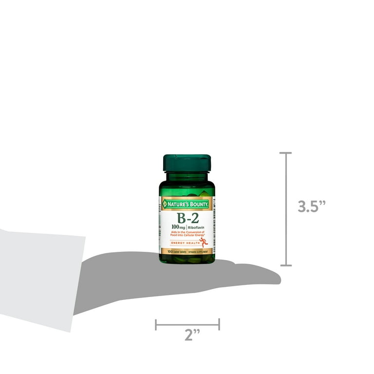 Nature's Bounty B2 Riboflavin Vitamin Tablets, 100mg, 100 Ct