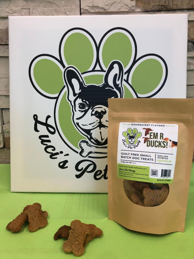 Em' R Ducks "Duck Biscuits" Homemade Dog & Puppy Treats! Gift Box with 4 - 6 oz. Treat Bags