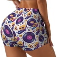 thumbnail image 1 of Balery record rock Skull star Pantalones cortos de entrenamiento estampados para mujer, sin costuras, ajustados, para gimnasio, yoga, correr, deportes, ejercicio activo, fitness.-Medium, 1 of 8