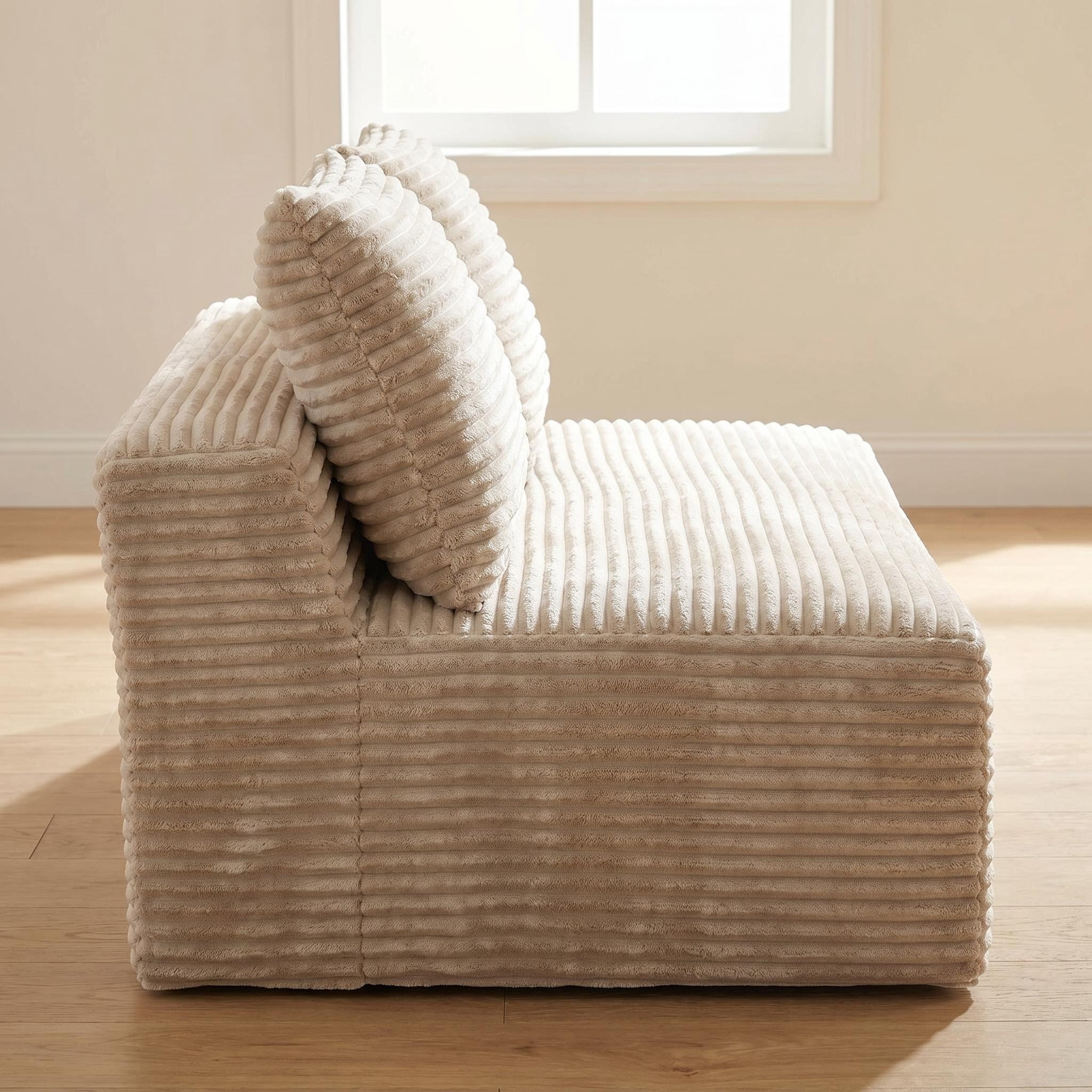 Leumius 57.5" Small Loveseat Sofa Couches for Small Spaces,Memory Foam Corduroy Cloud Couch,Compressed Boneless 2 Seater Couch for Living Room,Apartment,Camel