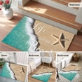 thumbnail image 6 of Life Is Washable Small Entryway Area Rugs 2'x3', Better at The Beach Ocean Seaside Starfish Teal Beige Low Pile Throw Rug Non-Slip Sturdy Edge Binding Carpet for Front Door Floor Room Entry, 6 of 9