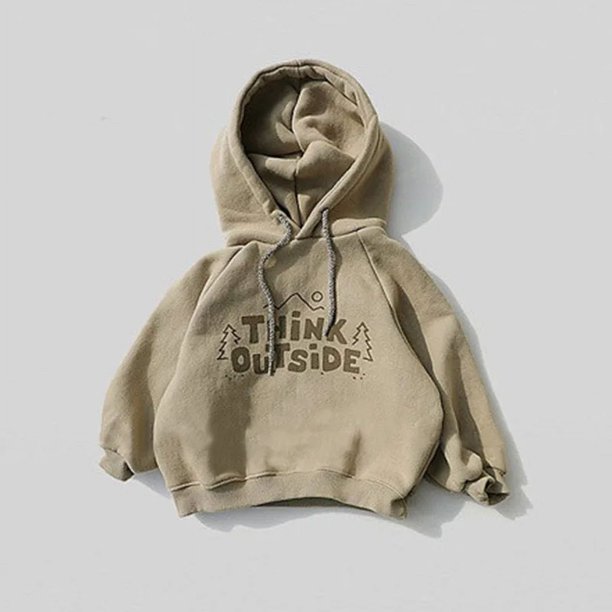 Sudaderas con capucha coreanas de primavera para bebés de 0 a 3 años, sudadera acolchada de lana con letras para niños y niñas, jersey con capucha, Tops informales cálidos para niños pequeños