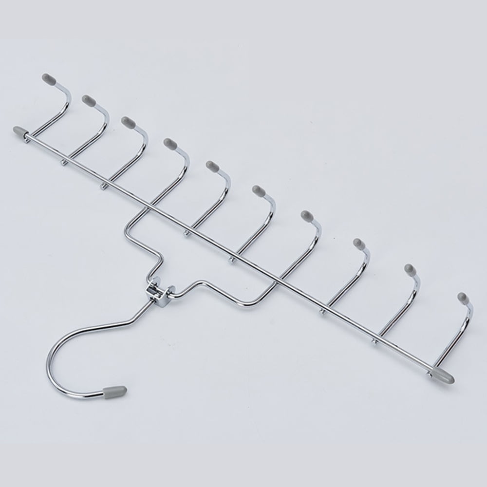 10Hook Metal Suit Coat Hangers Nonslip Metal Belt Hangers for Storing