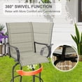 thumbnail image 3 of Outdoor Swivel Bar Stools Set of 2, Bar Height Patio Chairs with High Back & Armrest, All-Weather Textilene Fabric, 3 of 7