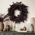 thumbnail image 3 of Leutsin Fall Wreath for Front Door, 24" Large Artificial Boxwood Leaves Outdoor Autumn Wreath for Home, Farmhouse Wall Porch Window Thanksgiving Day Harvest Festival Decor, 3 of 6