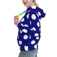 thumbnail image 2 of Picia Navy And White Polka Dot Pattern Casual Women's Hoodie, Hooded Sweatshirt with Kangaroo Pocket, Comfortable Pullover with Eye-catching Drawstrings-XX-Large, 2 of 7