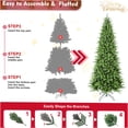 thumbnail image 5 of JERFIT 7.5ft Slim Artificial Christmas Tree for Small Spaces, Pre-lit Alternative with 1396 Realistic PE/PVC Tips, Hinged Branches for Easy Setup, Metal Stand Included, 5 of 10