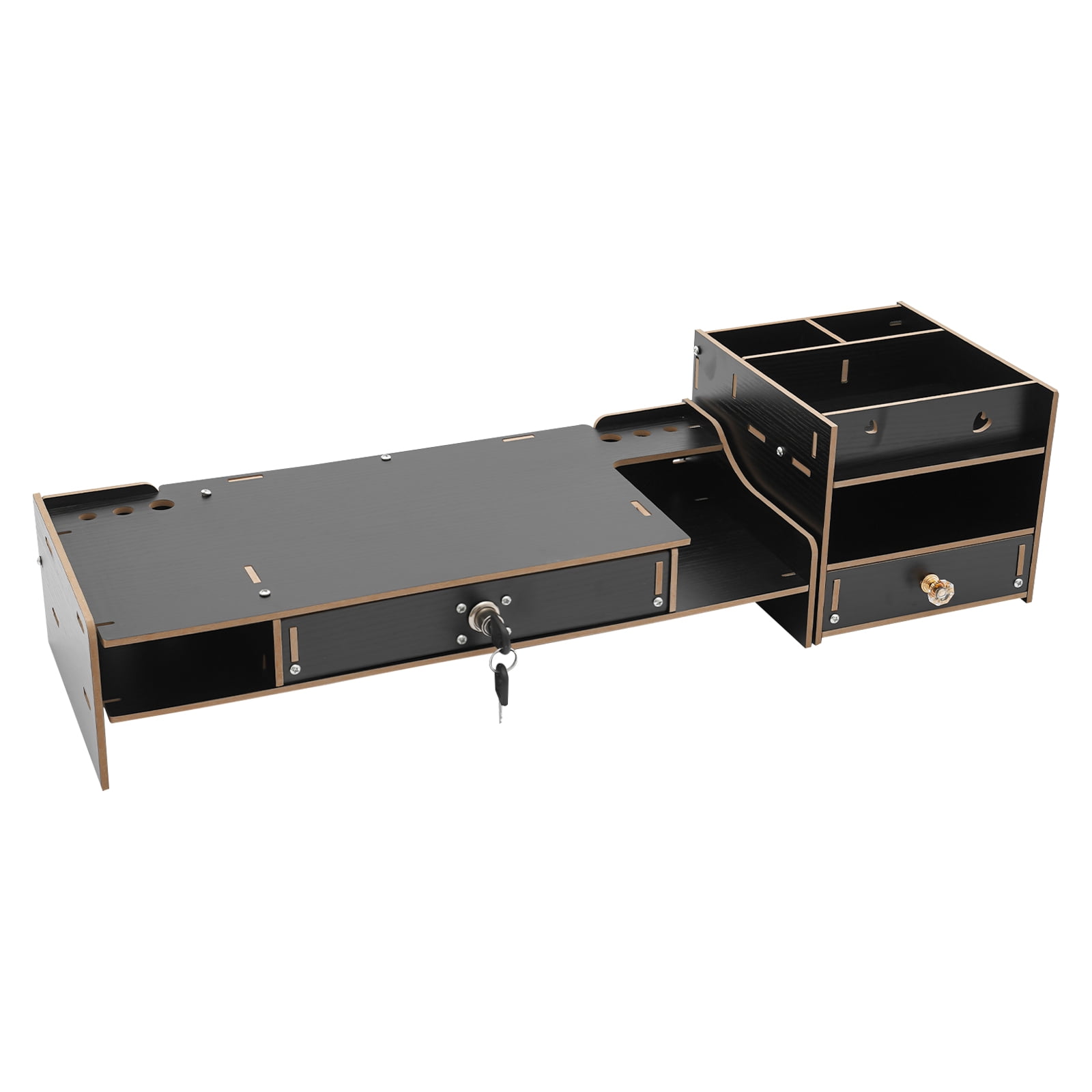 Space-Saving Monitor Riser, 18.9x7.87x4.13in Veneered MDF, 5.51-11.02lbs Load, Detachable Storage Cabinet, Perfect for Desks and Remote Workstations