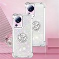 thumbnail image 2 of Glitter Clear Sparkly Bling Case for Xiaomi 13 Lite, Flowing Liquid Quicksand Cover with Diamond Ring Holder Case for Xiaomi 13 Lite  Colorful, 2 of 14