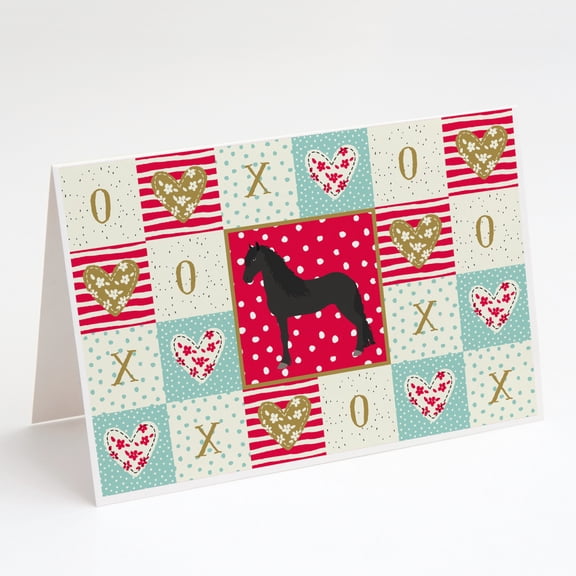 Friesian Horse Love Greeting Cards and Envelopes Pack of 8